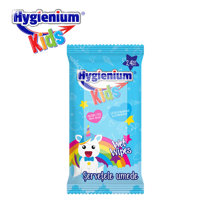 Hygienium KIDS Cleaning Wet Wipes Unicorn Blue 24 pcs